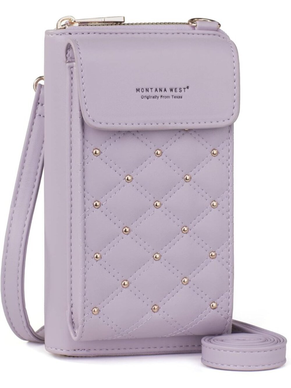 Montana West Women's Purple Leather Cell Phone Adjustable strap Crossbody Bags